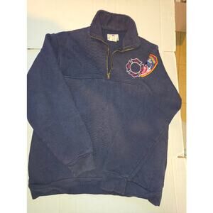 Vintage 80s FDNY New York 1/4 Sweatshirt Pullover Jacket Made In USA Men L
